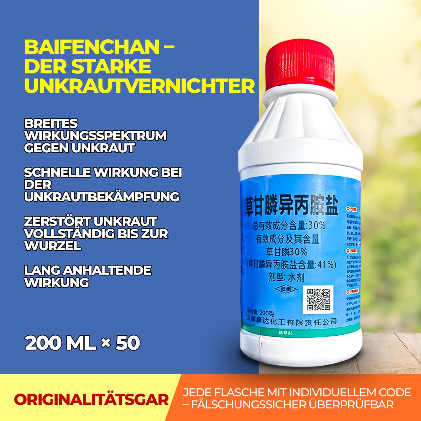 41% Glyphosatkonzentrat – Leistungsstarke Gras- und Vegetationskontrolle für das Flächenmanagement